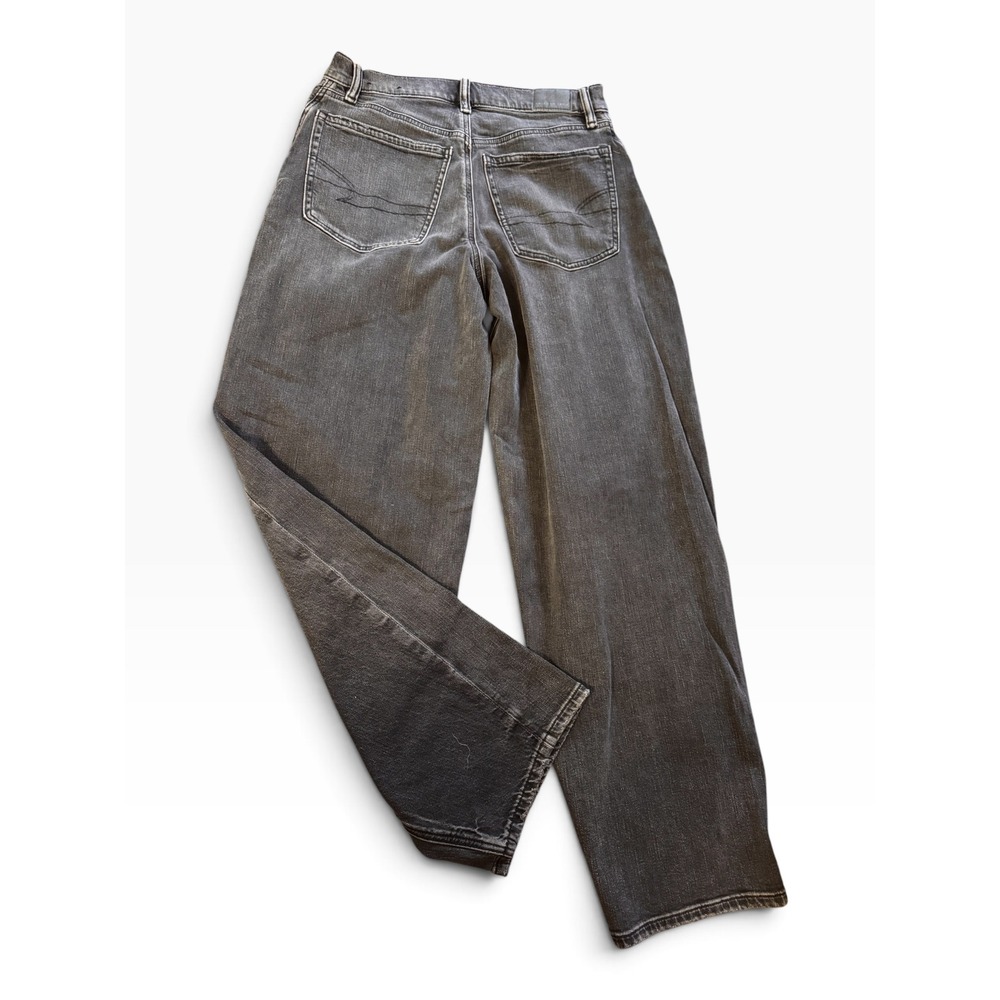 American Eagle Strigid Barrel Leg Jeans Washed Black Denim Size 2 Regular - Picture 2 of 6